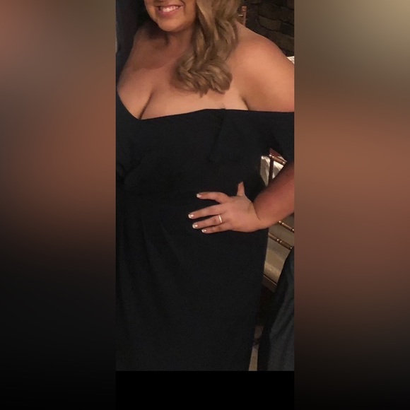 Navy blue off the shoulder maxi dress - Picture 2 of 2